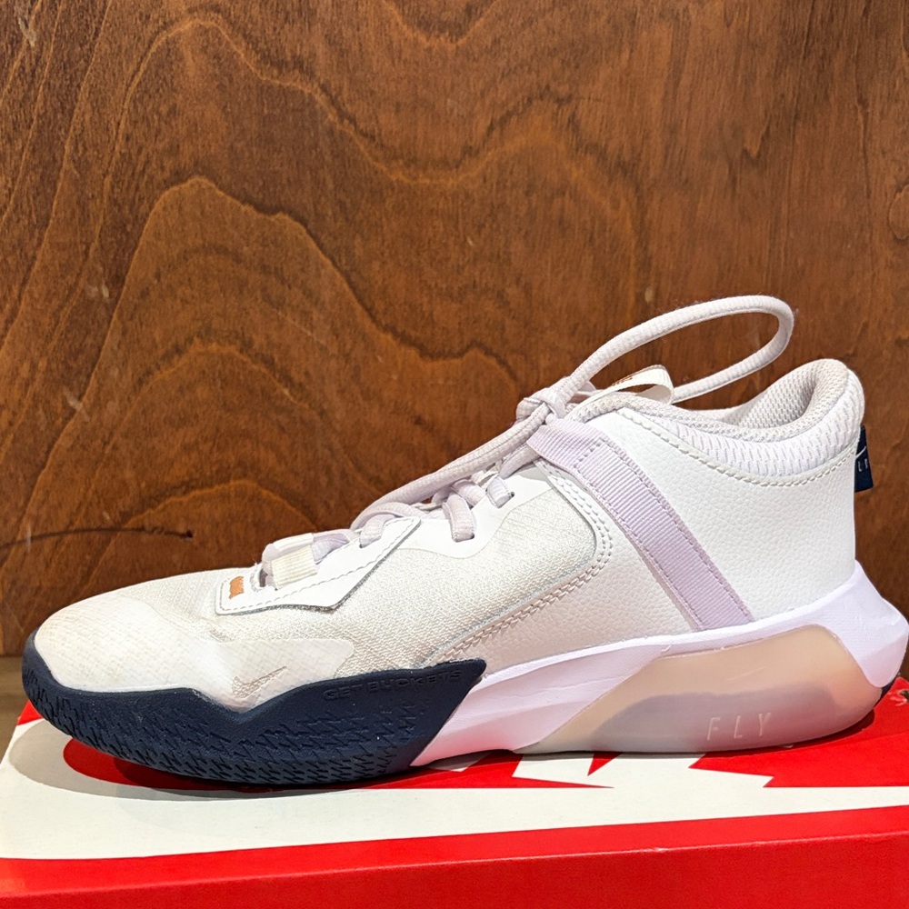 Nike Cream and Purple High-Top Sneakers - Picture 2 of 4